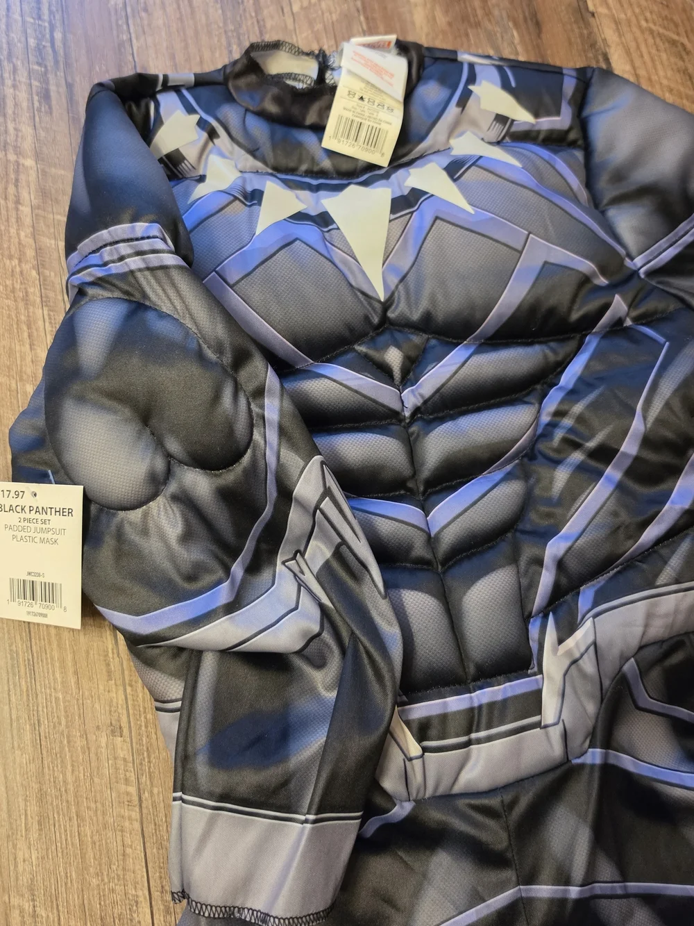 Marvel Black Panther Padded Muscle Costume Set with Mask Kids Size Small (S) NWT